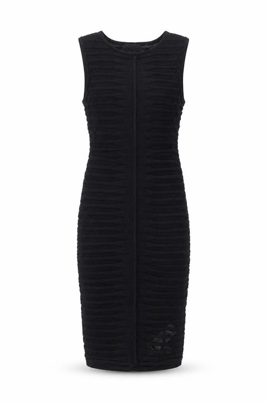 Bershka Womens Black Striped Viscose Bodycon Size XS Round Neck Pullover