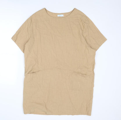 Blue Vanilla Womens Beige Cotton A-Line Size S Round Neck Pullover - Size S-M