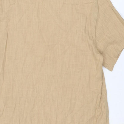 Blue Vanilla Womens Beige Cotton A-Line Size S Round Neck Pullover - Size S-M