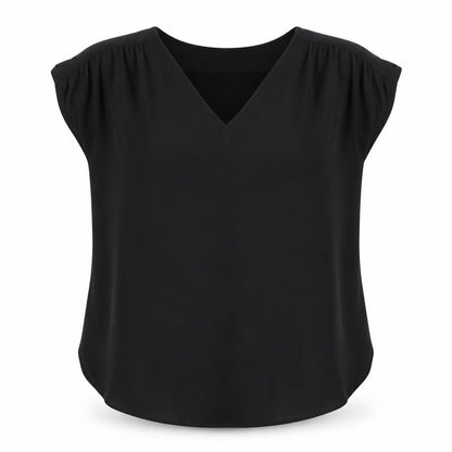 Womens UK Size L LOFT Black Basic Blouse