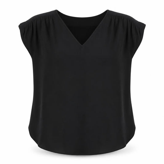 Womens UK Size L LOFT Black Basic Blouse