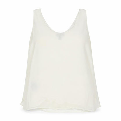 Mango Womens Ivory Polyester Basic Tank Size XL Scoop Neck