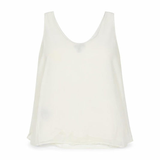 Mango Womens Ivory Polyester Basic Tank Size XL Scoop Neck