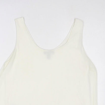 Mango Womens Ivory Polyester Basic Tank Size XL Scoop Neck