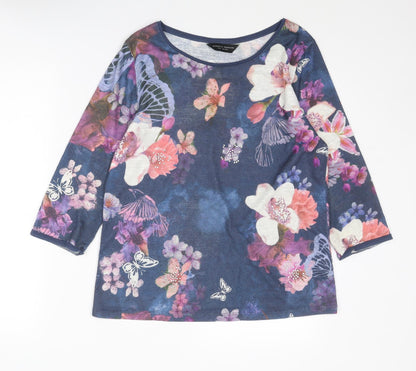 Womens UK Size 14 Dorothy Perkins Blue Basic Blouse