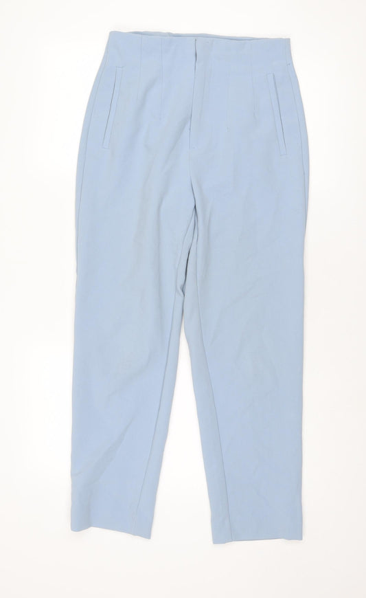 Stradivarius Womens Blue Polyester Dress Pants Trousers Size 10 L26 in Regular Zip
