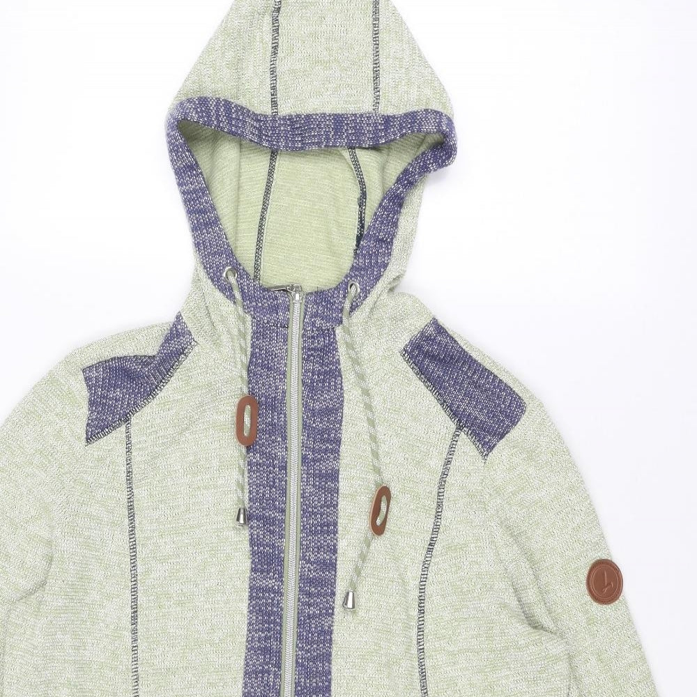 Womens UK Size 16 Collection L Green Full Zip Jumper