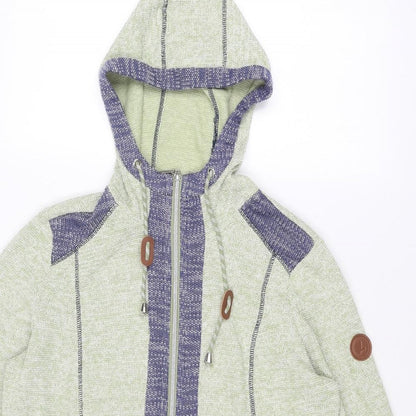 Womens UK Size 16 Collection L Green Full Zip Jumper