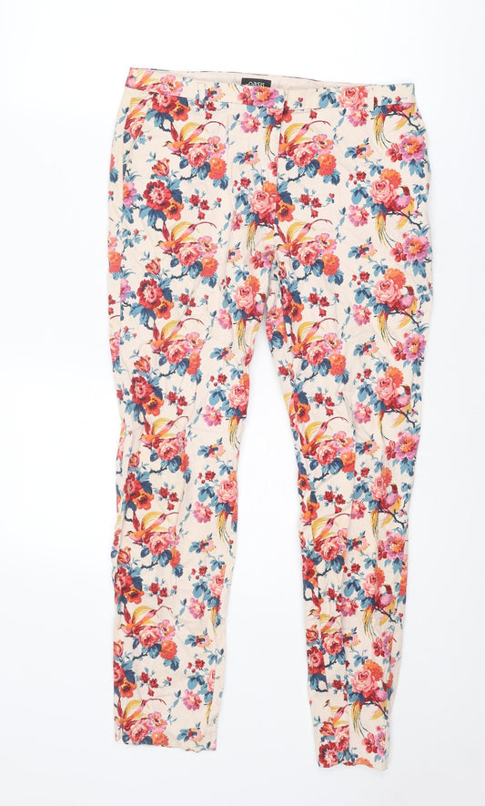 Womens UK Size 10 Oasis Regular Fit Chino Multicoloured Trousers