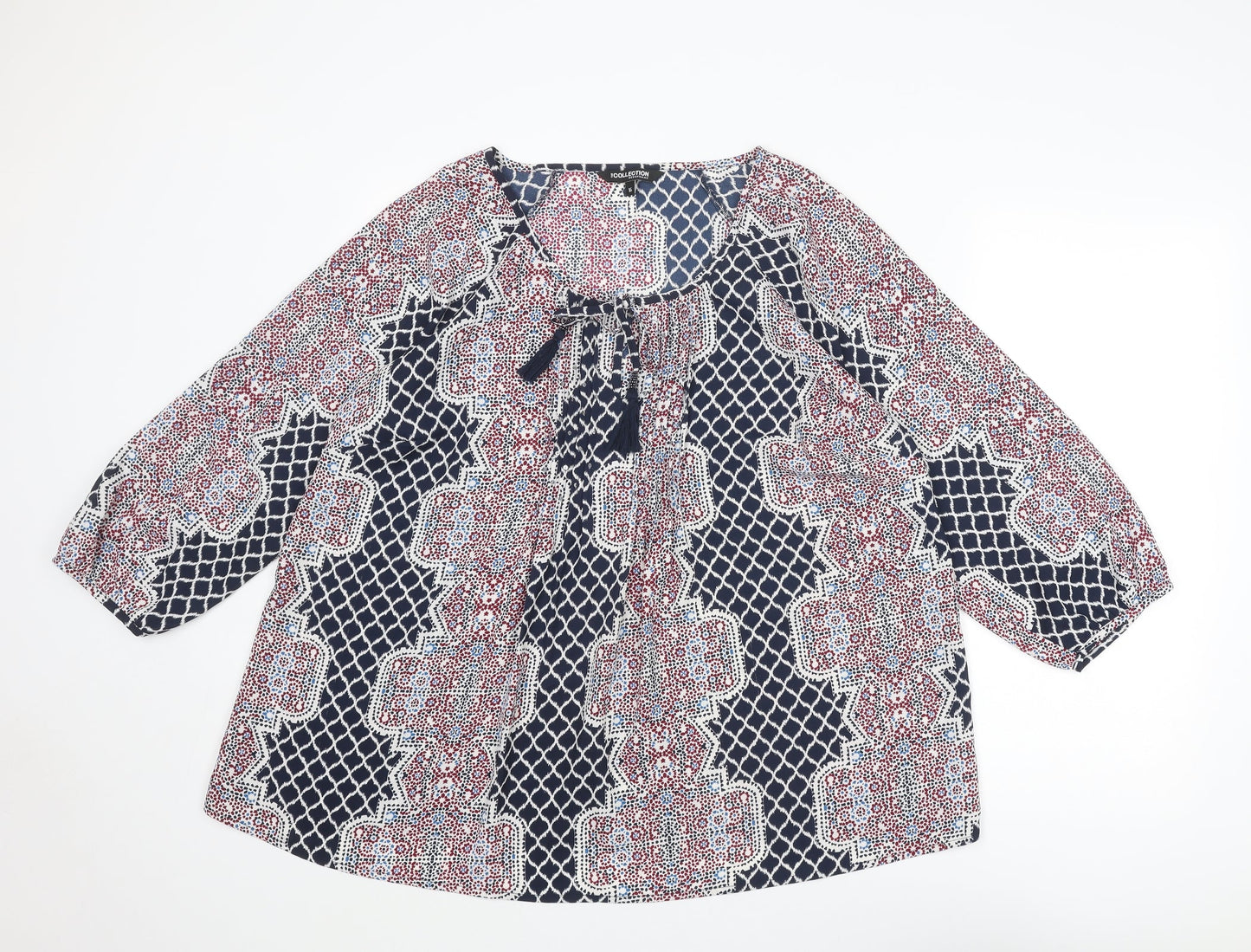 Womens UK Size 16 Debenhams Multicoloured Basic Blouse