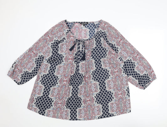 Womens UK Size 16 Debenhams Multicoloured Basic Blouse