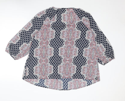 Womens UK Size 16 Debenhams Multicoloured Basic Blouse