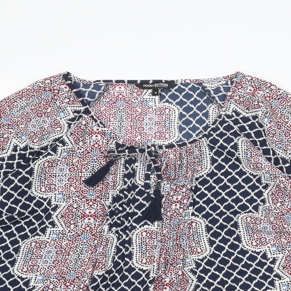 Womens UK Size 16 Debenhams Multicoloured Basic Blouse