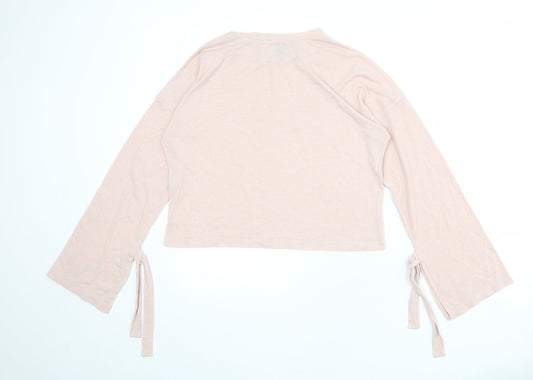 FOREVER 21 Womens Pink Polyester Basic T-Shirt Size S Round Neck