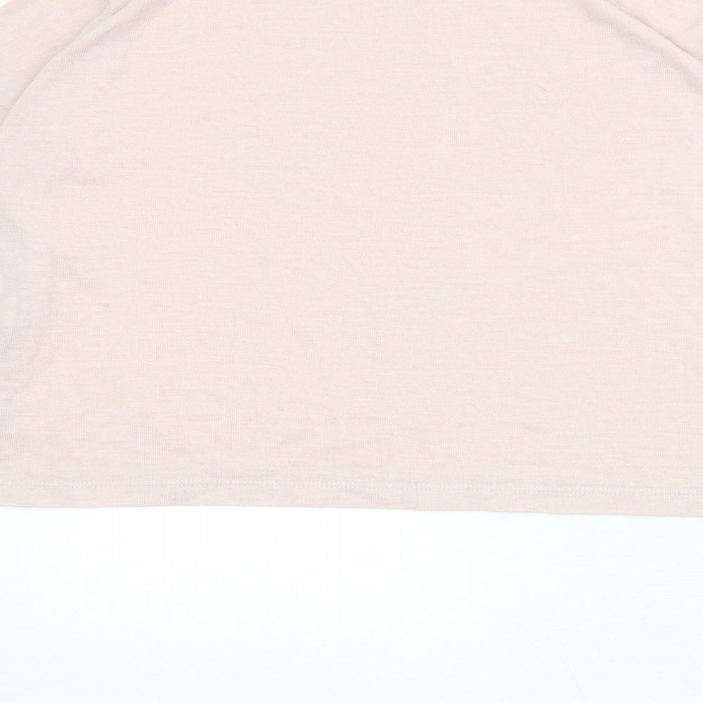 FOREVER 21 Womens Pink Polyester Basic T-Shirt Size S Round Neck