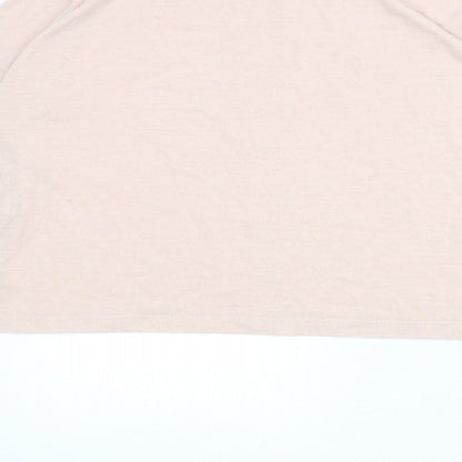 FOREVER 21 Womens Pink Polyester Basic T-Shirt Size S Round Neck