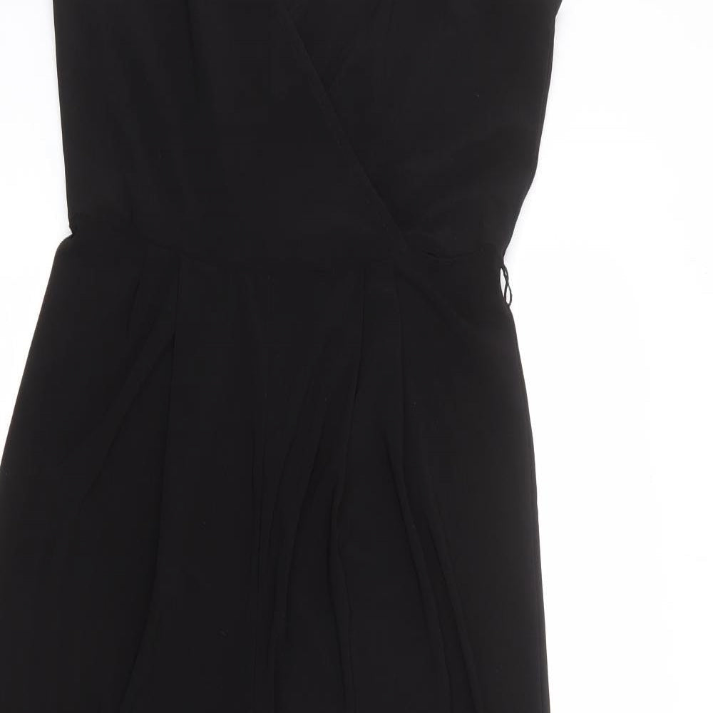 Topshop Womens Black Polyester Jumpsuit One-Piece Size 8 L24 in Pullover