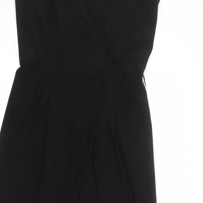 Topshop Womens Black Polyester Jumpsuit One-Piece Size 8 L24 in Pullover