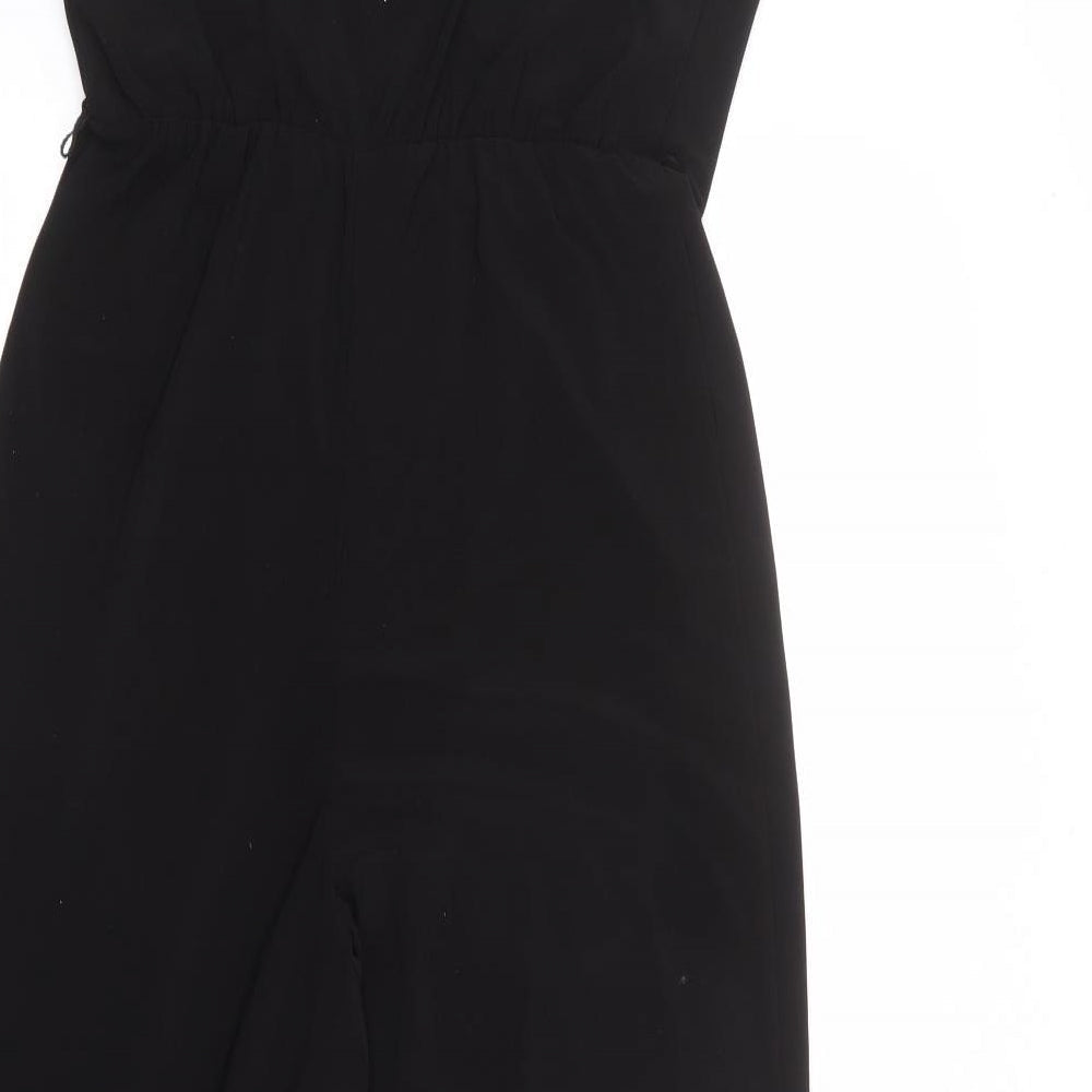 Topshop Womens Black Polyester Jumpsuit One-Piece Size 8 L24 in Pullover