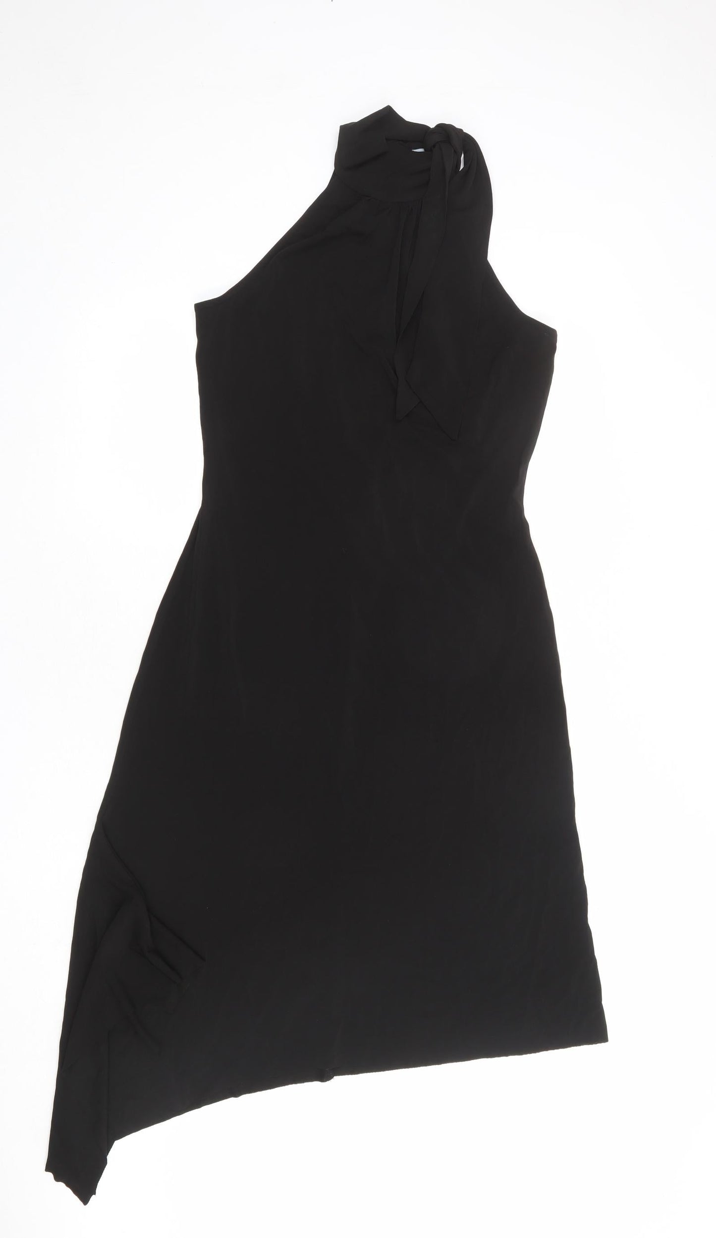 Oasis Womens Black Acetate A-Line Size 12 Halter Tie