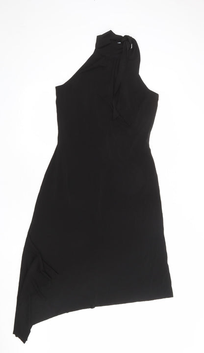 Oasis Womens Black Acetate A-Line Size 12 Halter Tie