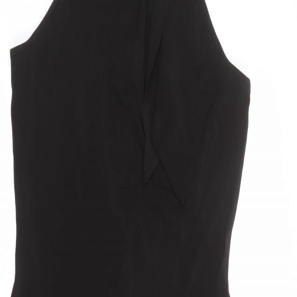 Oasis Womens Black Acetate A-Line Size 12 Halter Tie