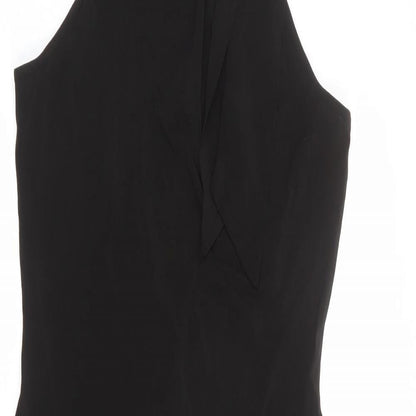 Oasis Womens Black Acetate A-Line Size 12 Halter Tie