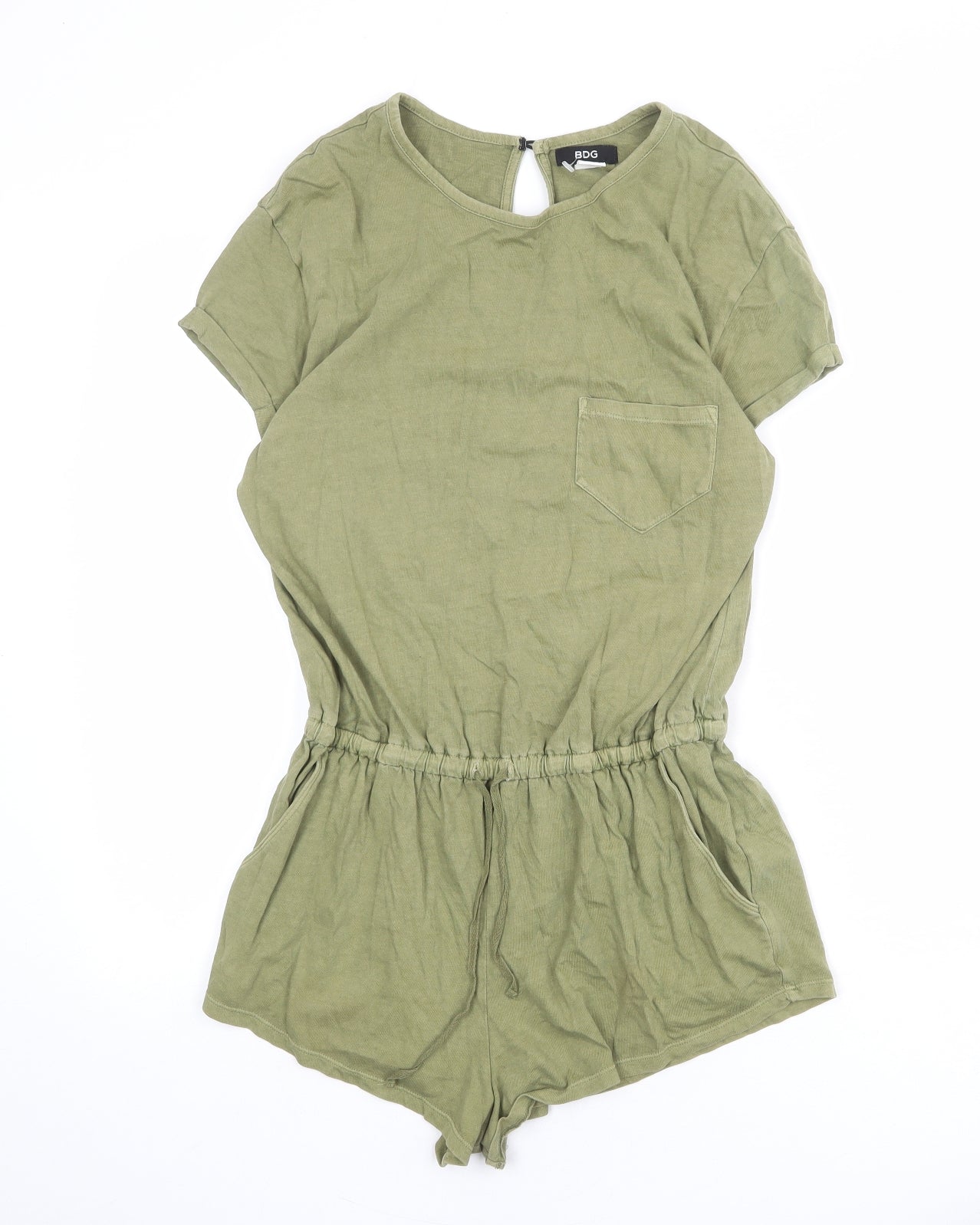 BDG Womens Green 100% Cotton Playsuit One-Piece Size S L3 in Button