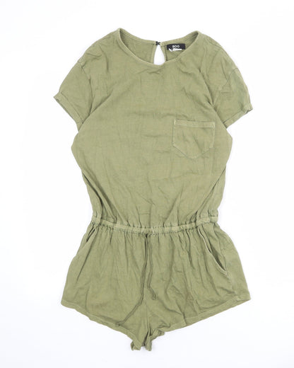BDG Womens Green 100% Cotton Playsuit One-Piece Size S L3 in Button