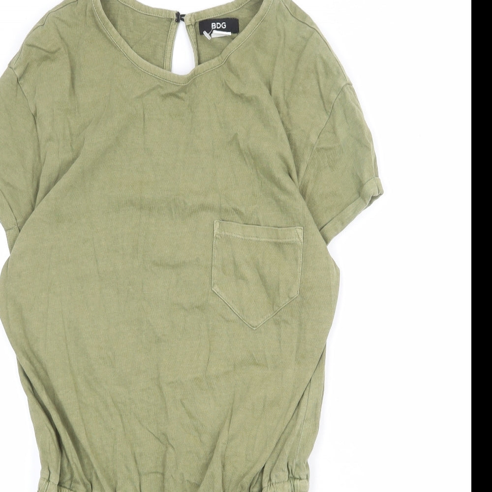 BDG Womens Green 100% Cotton Playsuit One-Piece Size S L3 in Button