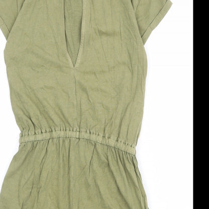 BDG Womens Green 100% Cotton Playsuit One-Piece Size S L3 in Button