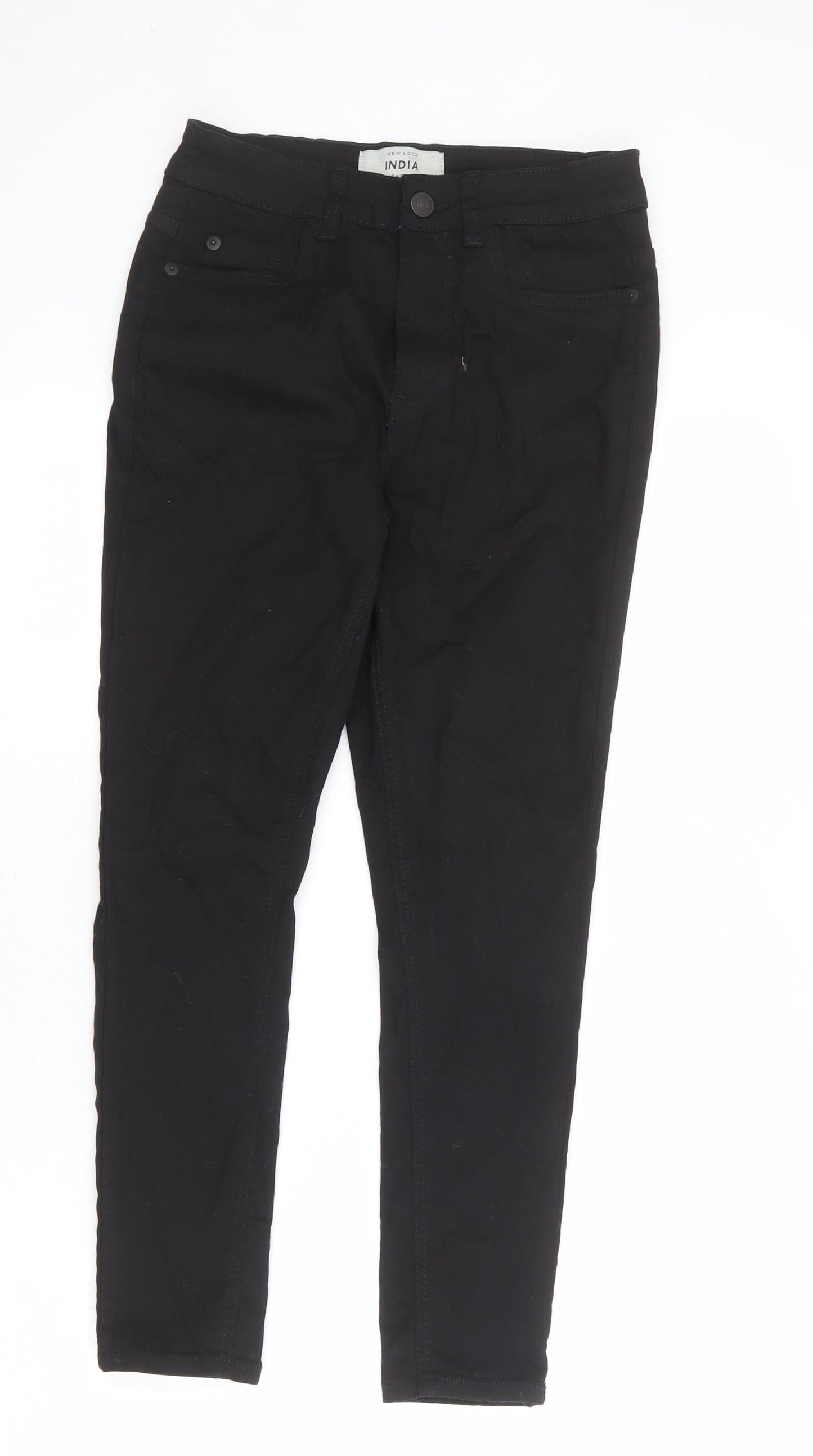 New Look Womens Black Cotton Skinny Jeans Size 8 L25 in Regular Zip