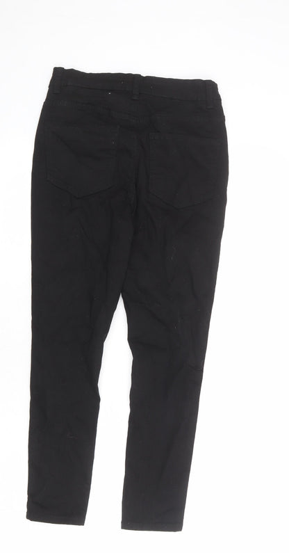 New Look Womens Black Cotton Skinny Jeans Size 8 L25 in Regular Zip