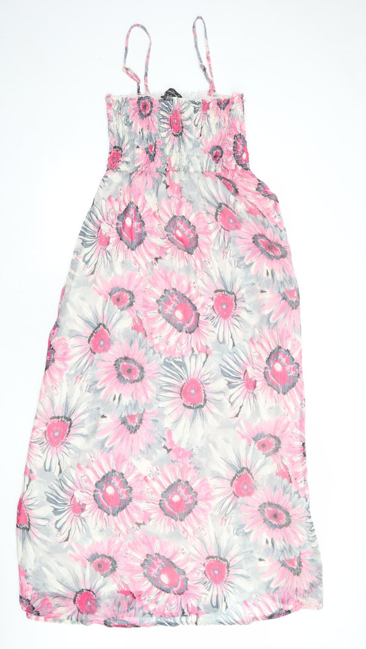 Mela London Womens Multicoloured Geometric Polyester A-Line Size S Square Neck Pullover