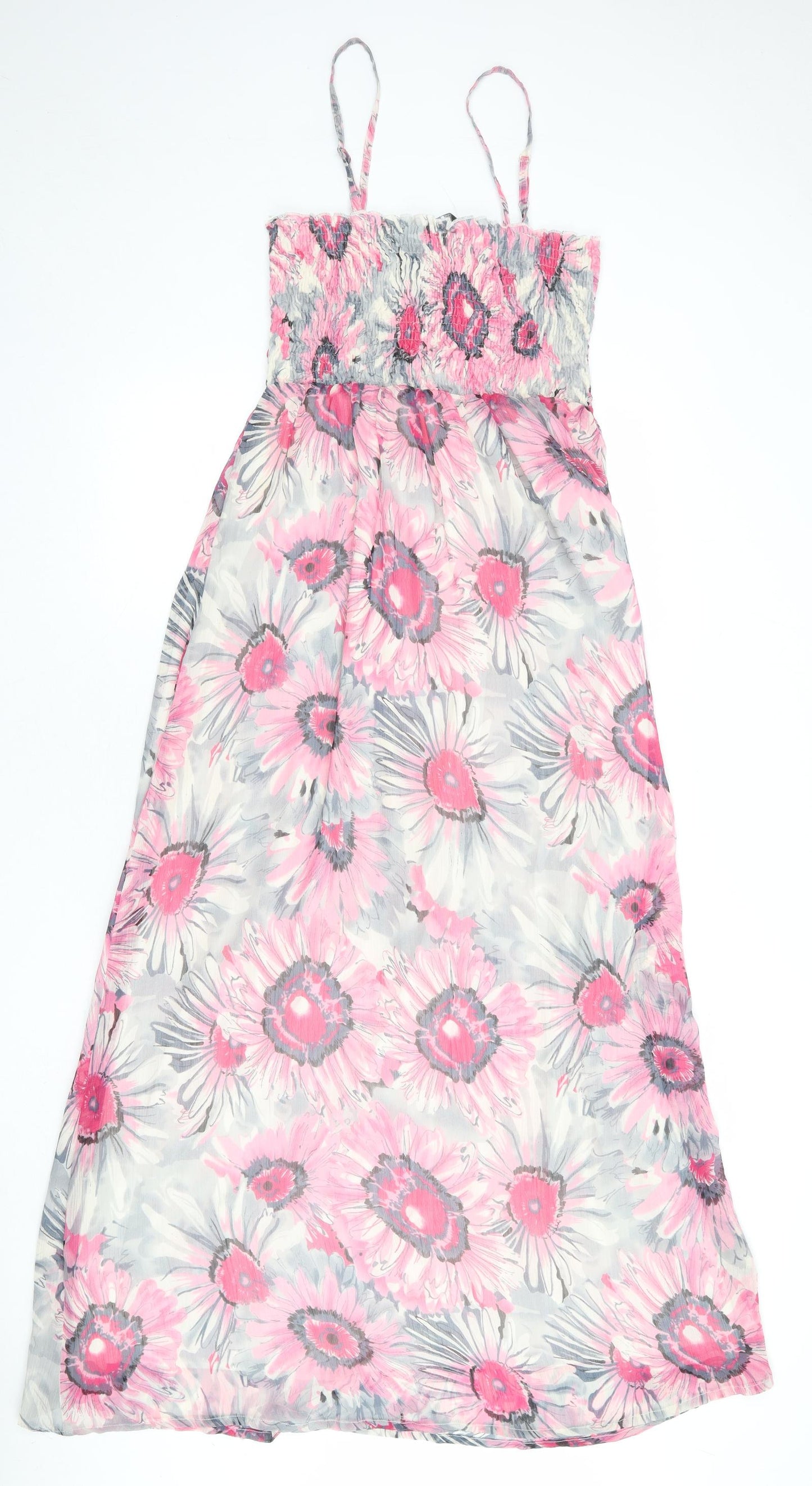 Mela London Womens Multicoloured Geometric Polyester A-Line Size S Square Neck Pullover