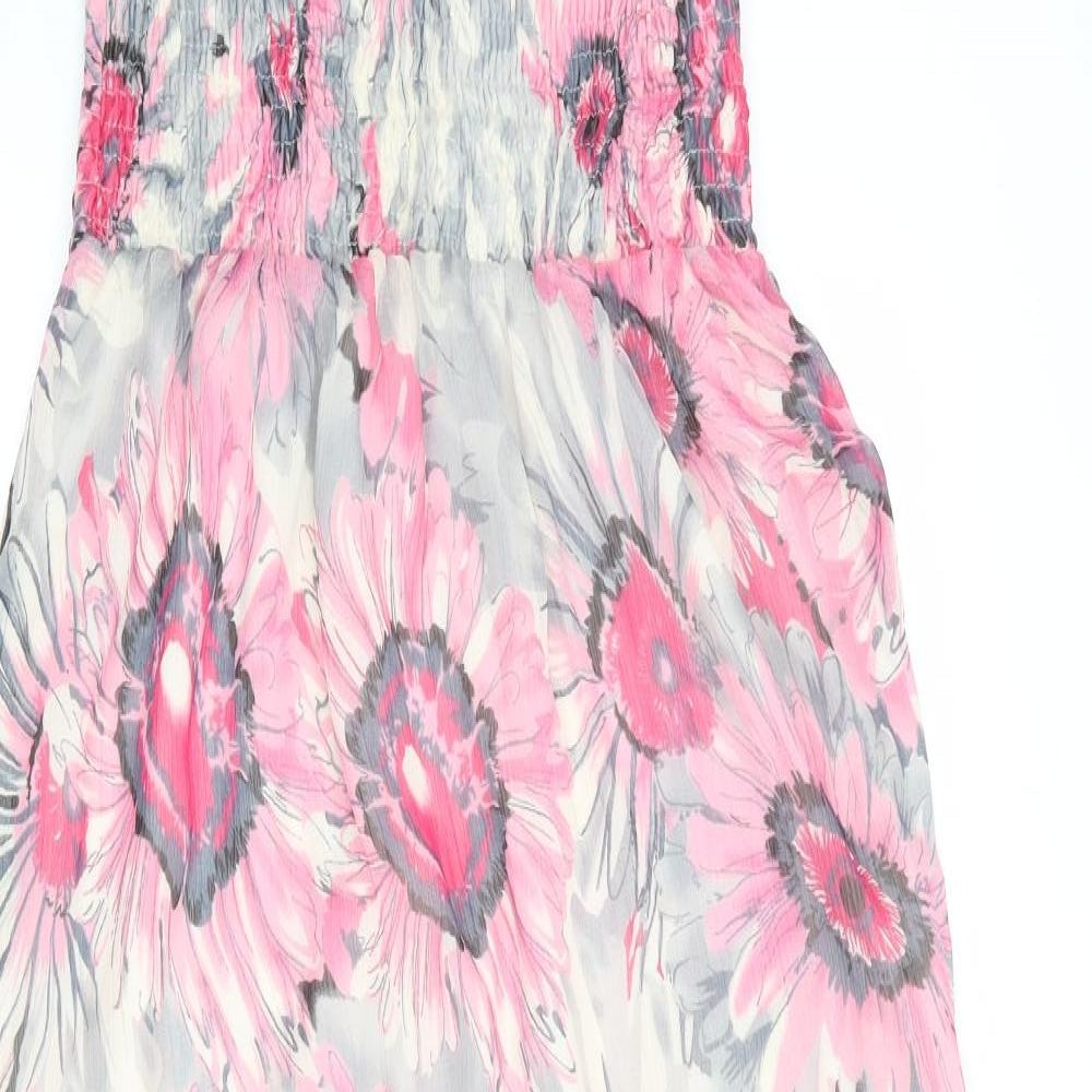 Mela London Womens Multicoloured Geometric Polyester A-Line Size S Square Neck Pullover