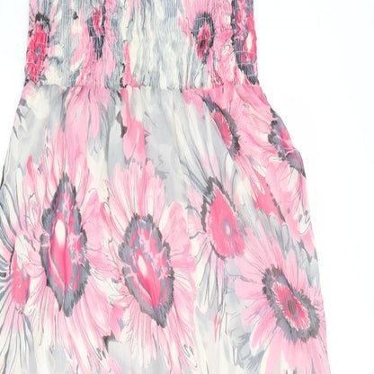 Mela London Womens Multicoloured Geometric Polyester A-Line Size S Square Neck Pullover