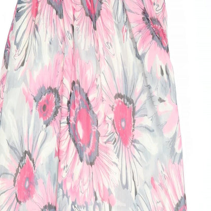 Mela London Womens Multicoloured Geometric Polyester A-Line Size S Square Neck Pullover