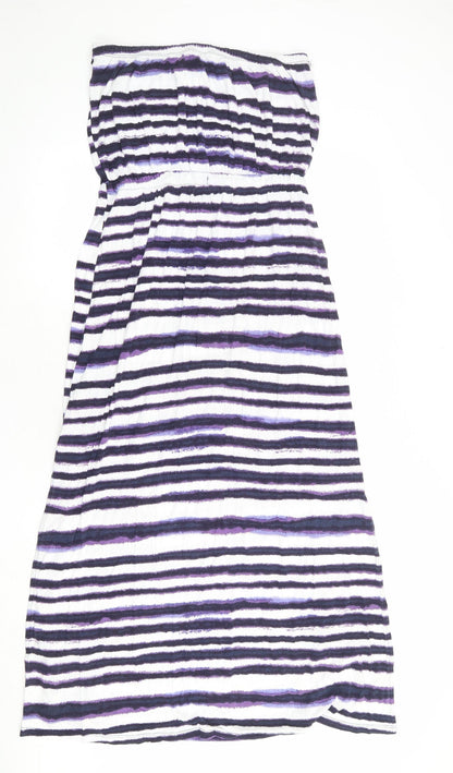 Monsoon Womens Multicoloured Geometric Viscose A-Line Size M Off the Shoulder Pullover