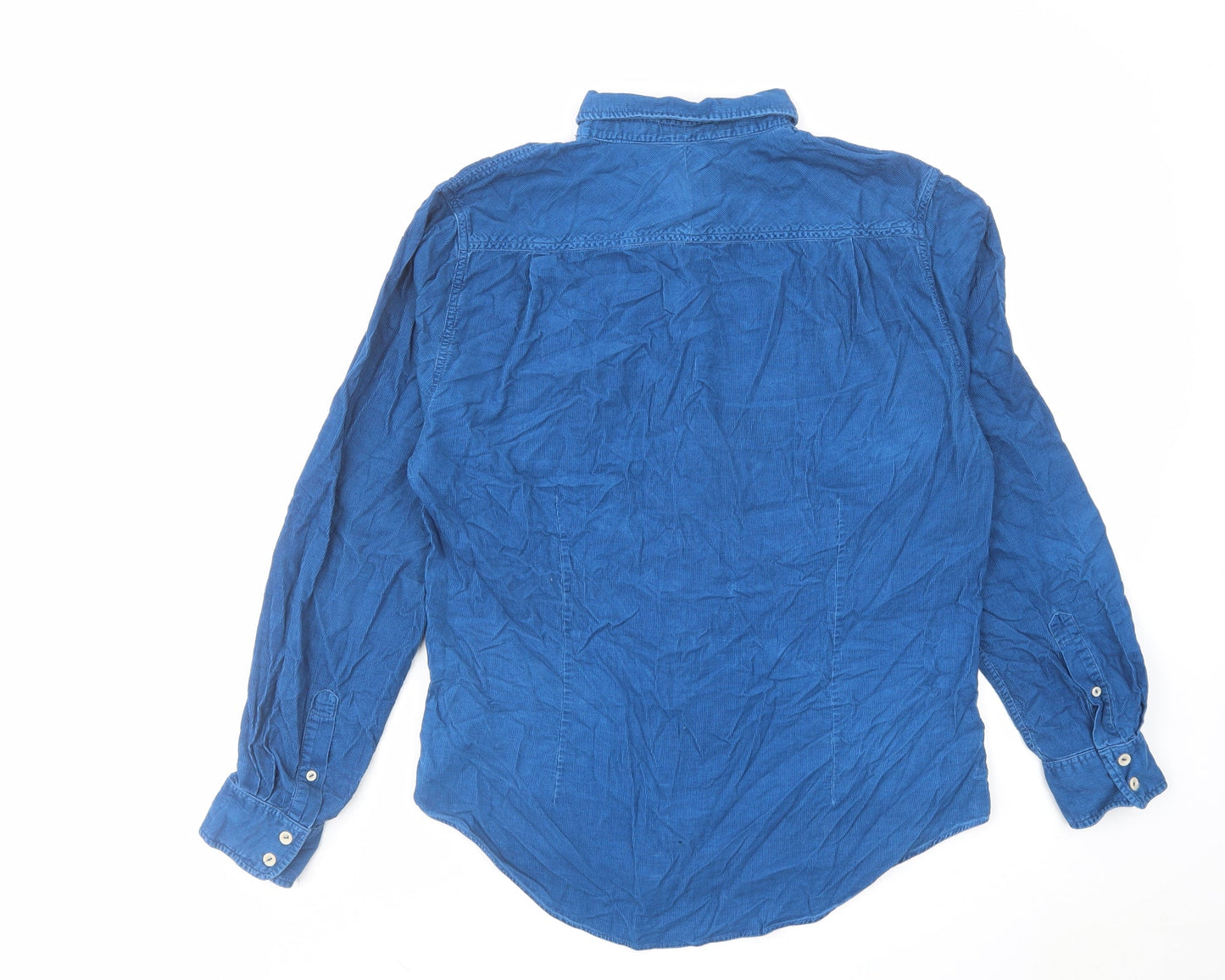 Mens UK Size M JACHS Blue  Button-Up Long Sleeve Casual Shirt