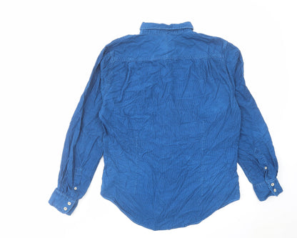 Mens UK Size M JACHS Blue  Button-Up Long Sleeve Casual Shirt