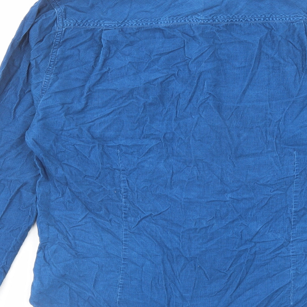 Mens UK Size M JACHS Blue  Button-Up Long Sleeve Casual Shirt