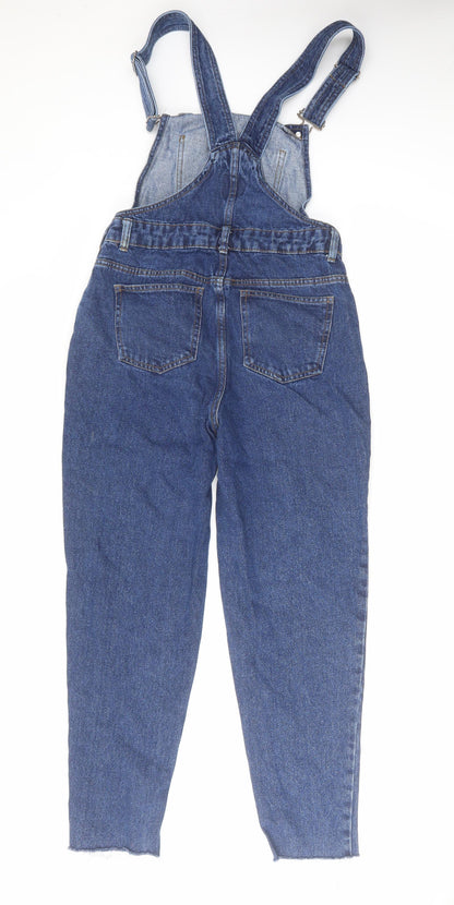 Denim & Co. Womens Blue Cotton Dungaree One-Piece Size 4 L26 in Button