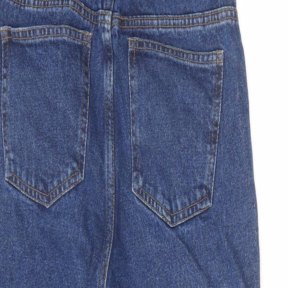 Denim & Co. Womens Blue Cotton Dungaree One-Piece Size 4 L26 in Button