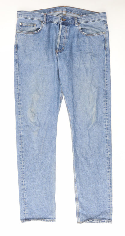 Artik Mens Blue Cotton Straight Jeans Size 34 in L34 in Regular Button