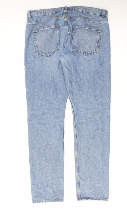 Artik Mens Blue Cotton Straight Jeans Size 34 in L34 in Regular Button