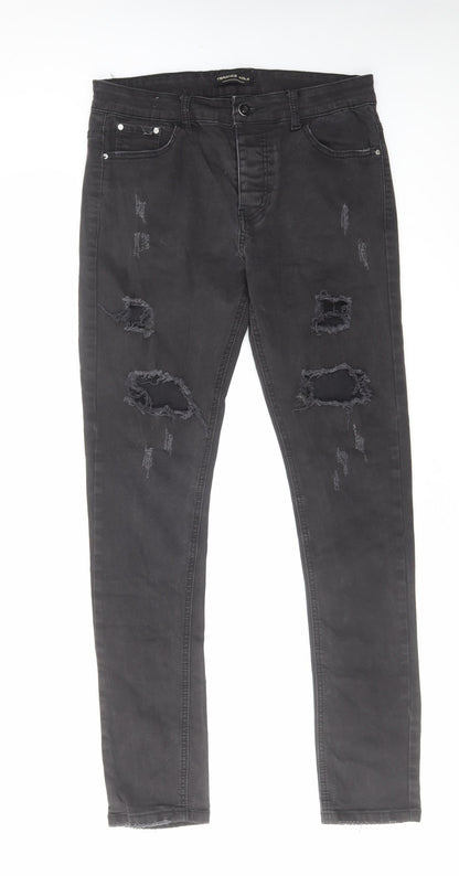 Terance Kole Womens Black Cotton Skinny Jeans Size 32 in L31 in Regular Zip