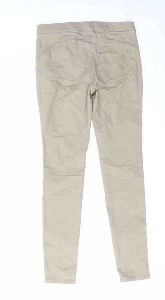 Denim & Co. Womens Beige Cotton Jegging Jeans Size 10 L29 in Regular