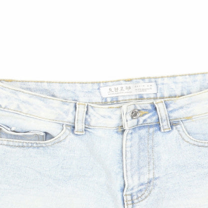 Denim & Co. Womens Blue Cotton Boyfriend Shorts Size 6 L4 in Regular Zip - Raw Hem