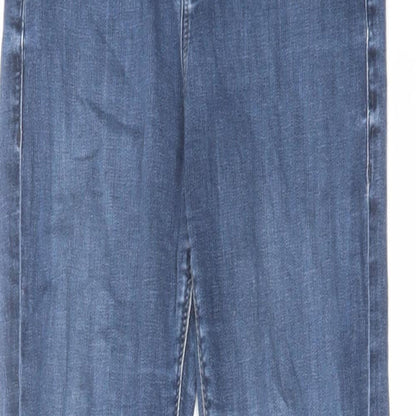 Topshop Womens Blue Cotton Skinny Jeans Size 28 in L30 in Regular Zip